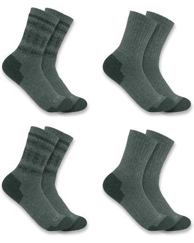 Carhartt Heavyweight Synthetic-wool Blend Crew Sock 4 Pack - Green