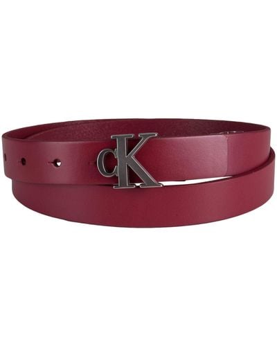 Calvin Klein Ck Monogram Buckle Skinny Belt - Purple