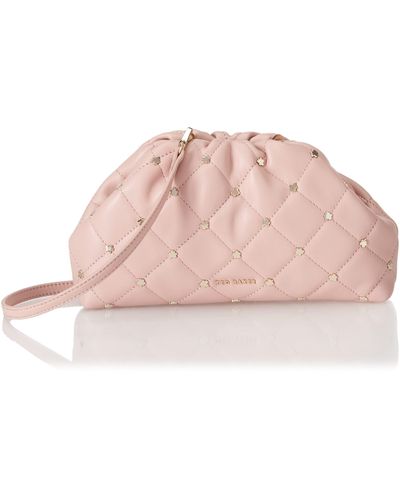 Ted Baker Massie Painted Posie Bow Detail Clutch in Pink