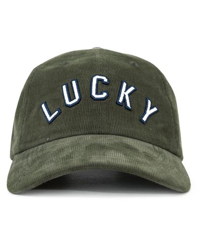 Lucky Brand Corduroy Baseball Hat With Adjustable Snapback Closure - Green