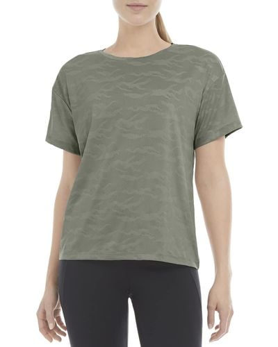 Danskin Short Sleeve Camo Mesh Boxy T-shirt - Green