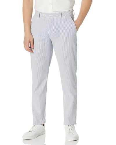 Brooks Brothers Cotton Seersucker Slim Fit Pants - Gray
