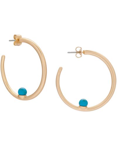 Lucky Brand Turquoise Modern Hoop Earring - Metallic