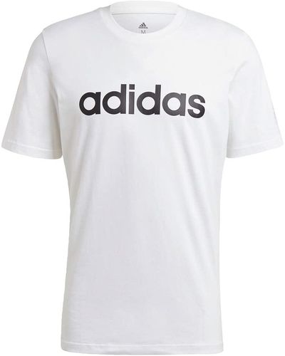 adidas Essentials Embroidered Linear Logo T-shirt - White