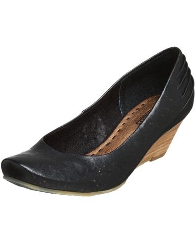 Seychelles Silver Spoon Leather Wedge,black,9 M