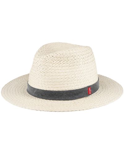 Levi's Lightweight Straw Fedora Panama Hat - White