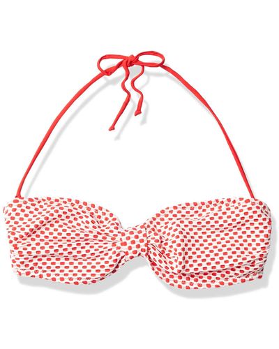 Shoshanna Knot Front Bandeau Bikini Top - Red