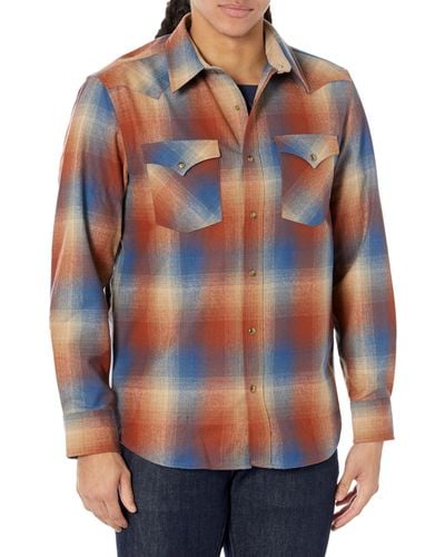 Pendleton Long Sleeve Snap Front Canyon Shirt - Orange