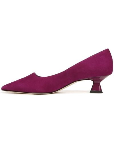 Franco Sarto Sarto S Diva Pointed Toe Kitten Heel Pump Raspberry Pink Suede 9 M - Purple