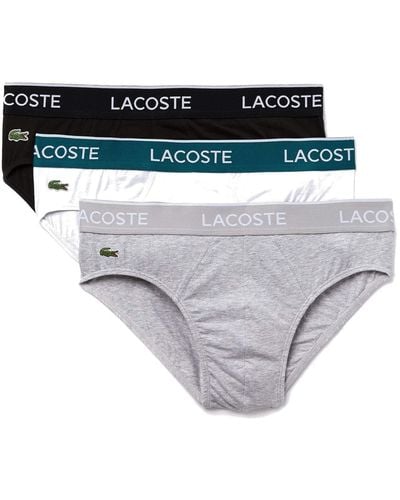 Lacoste Mens Casual Classic 3 Pack Cotton Stretch Briefs - Black