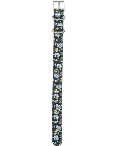 Timex Tw7c03900 Weekender 16mm Blue Floral Fabric Slip-thru Strap