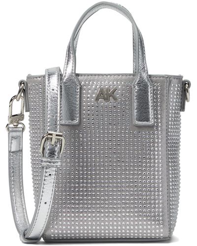 Anne Klein Crystalized Mini N/s Convertible Tote - Gray