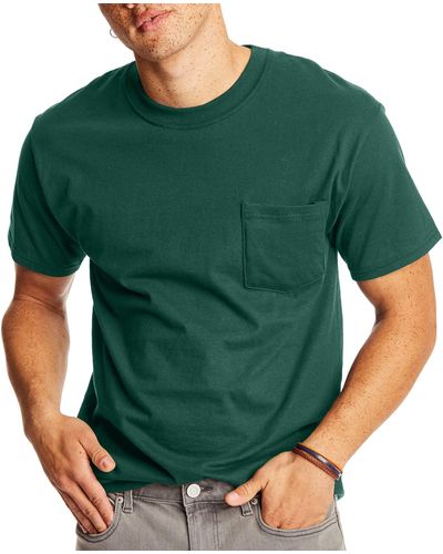 Hanes S Beefy-t Pocket T-shirt - Green