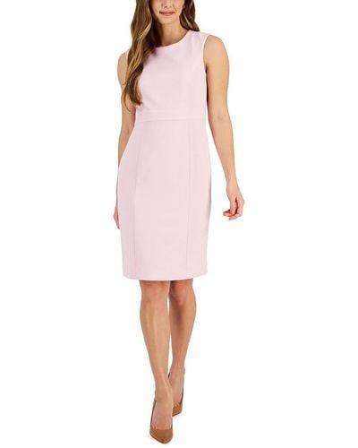 Kasper Plus Size Extended Cap Slv Princess Seam Dress - Pink