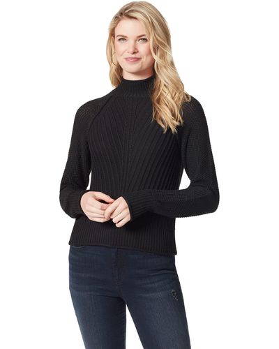 Jessica Simpson Plus Size Avianna Mock Neck Pullover Sweater - Black