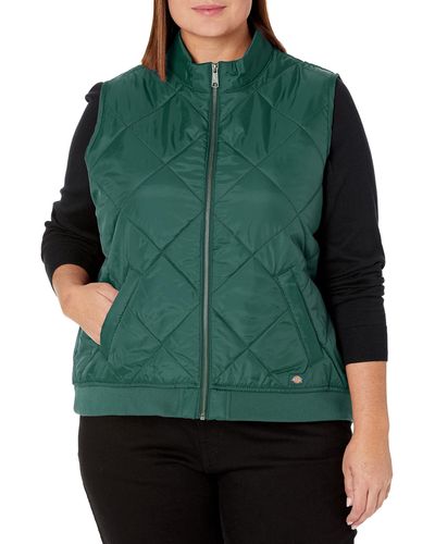 Dickies Size Plus Quilted Vest - Green