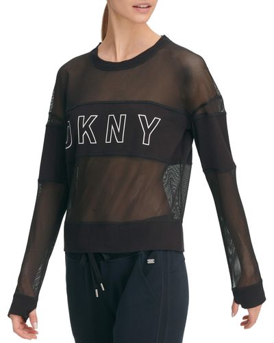 DKNY Womens Pullover Sweatshirt Shirt - Black