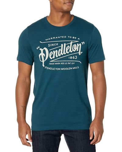 Pendleton Short Sleeve Archive Logo Graphic T-shirt - Blue