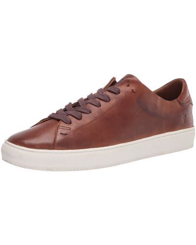 Frye Astor Low Lace Sneakers For Crafted From Leather With Artisanal Hand-tacking Details - Multicolor