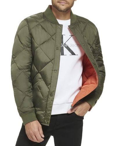 Calvin Klein Reversible Diamond Quilted Jacket - Green