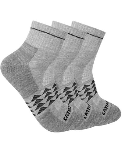 Caterpillar Cat Mens Half Cushioned Quarter Sock - Gray