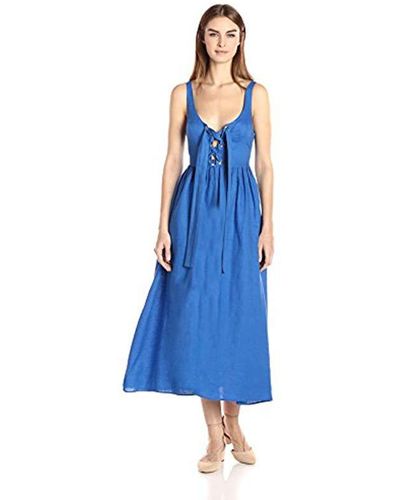 Mara Hoffman Lace Up Midi Dress - Blue