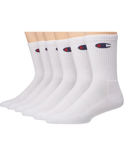 Champion Double Dry Moisture Wicking Ankle Socks 6 - White