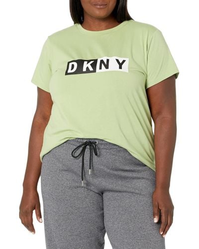 DKNY Plus Two Tone Logo Tee - Green