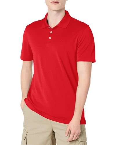 Amazon Essentials Slim-fit Quick-dry Golf Polo Shirt - Red