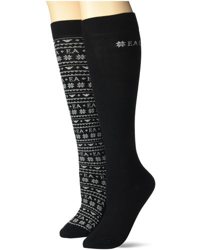 Emporio Armani 2 Pack Long Socks - Black