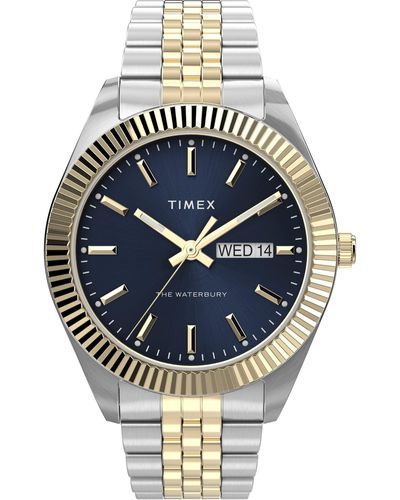Timex Waterbury Legacy Day-date 41mm Tw2v17500vq Quartz Watch - Metallic