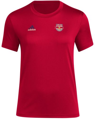 adidas New York Bulls Local Stoic Short Sleeve Pre-game T-shirt - Red