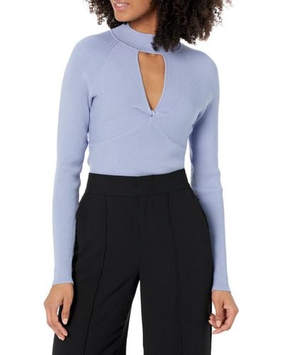 Guess Long Sleeve Twisted Cut Out Rubie Sweater - Blue