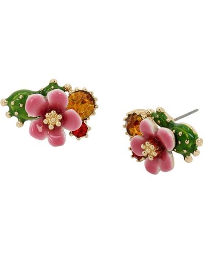 Betsey Johnson S Tropical Flower Cluster Earrings - Red