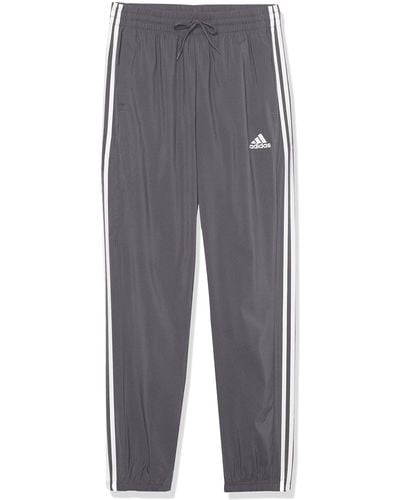adidas Aeroready Essentials Woven 3-stripes Tapered Pants - Gray