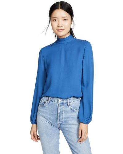 Theory Mock Neck Top - Blue