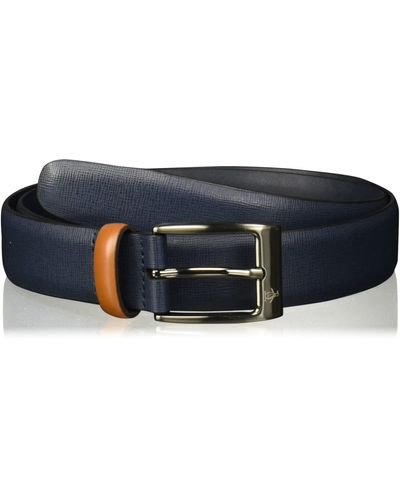 Original Penguin 32mm Saffiano Leather Belt - Blue