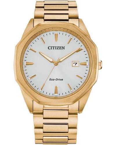 Citizen Eco-drive Corso 3 Hand Gold Stainless Steel Watch - Metallic