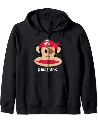Paul Frank Halloween Julius Pirate Monkey Logo Zip Hoodie - Black