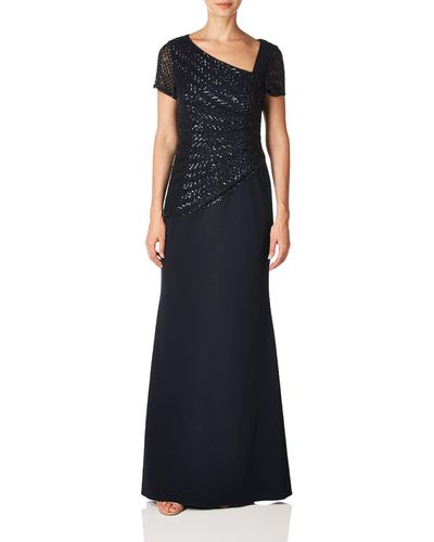 Adrianna Papell Sequin Crepe Dress - Blue
