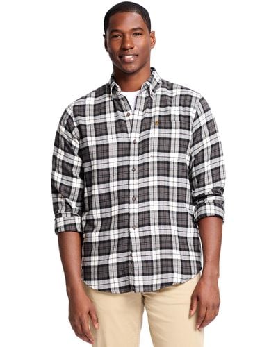 Izod Stratton Flannel Long Sleeve Button Down Shirt - Multicolor