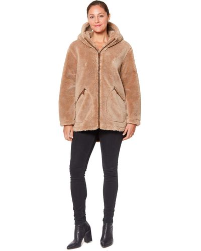 UGG Mid Length Faux Fur Jacket - Natural