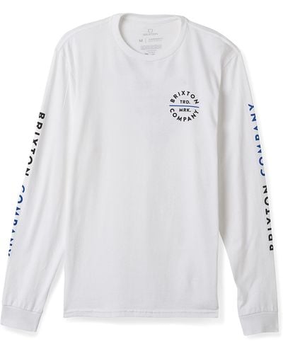 Brixton Pledge Long Sleeve Standard T-shirt - White