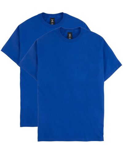Hanes Size Beefy Short Sleeve Tee Value Pack - Blue