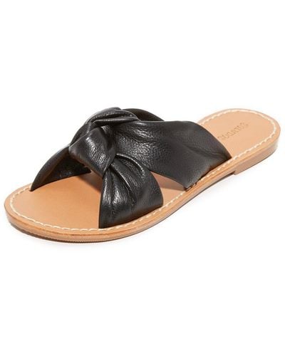 Soludos Knotted Slide Sandal Flat - Black