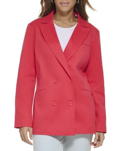 Levi's Wool Blend Double Breasted Blazer - Red