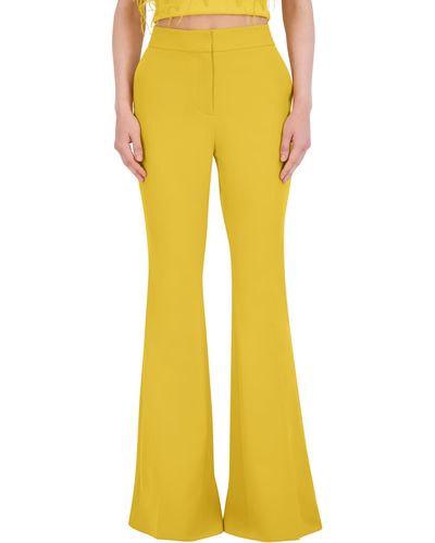 BCBGMAXAZRIA Woven Flare Pants - Yellow