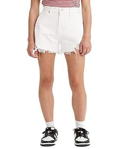 Levi's High Waisted Mom Shorts - White