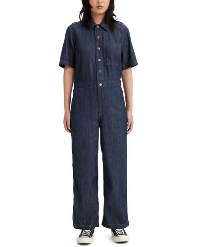 Levi's Short Sleeve Heritage Jumpsuit, - Blue