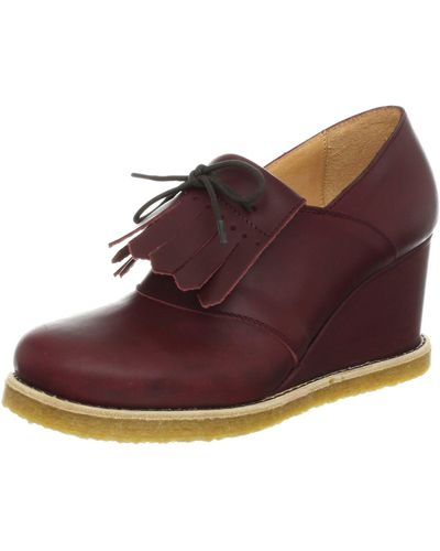 Swedish Hasbeens Golf Wedge Ankle Boot,bordeaux,6 M Us - Red